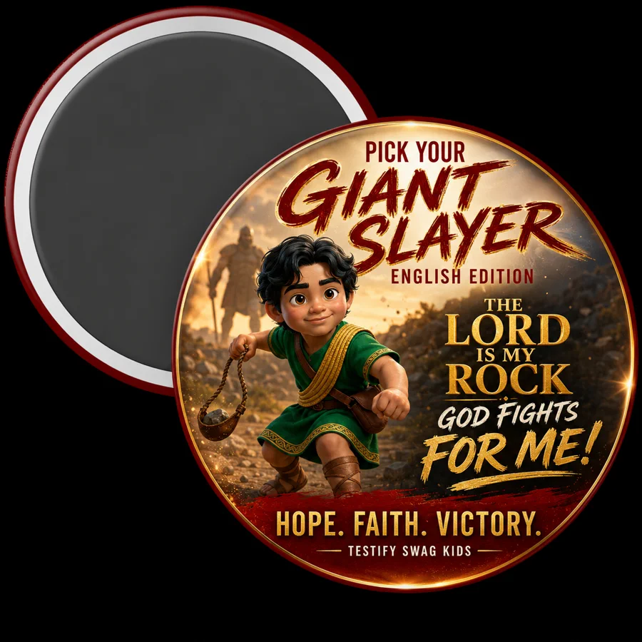 David and Goliath Giant Slayer kids Bible story magnet by TSO Custom Keepsakes